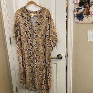 H&M Snake Print dress in Tan & Black